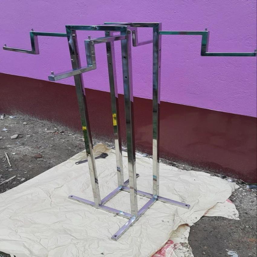 Four-Way Stainless Steel Cloth Display Rack