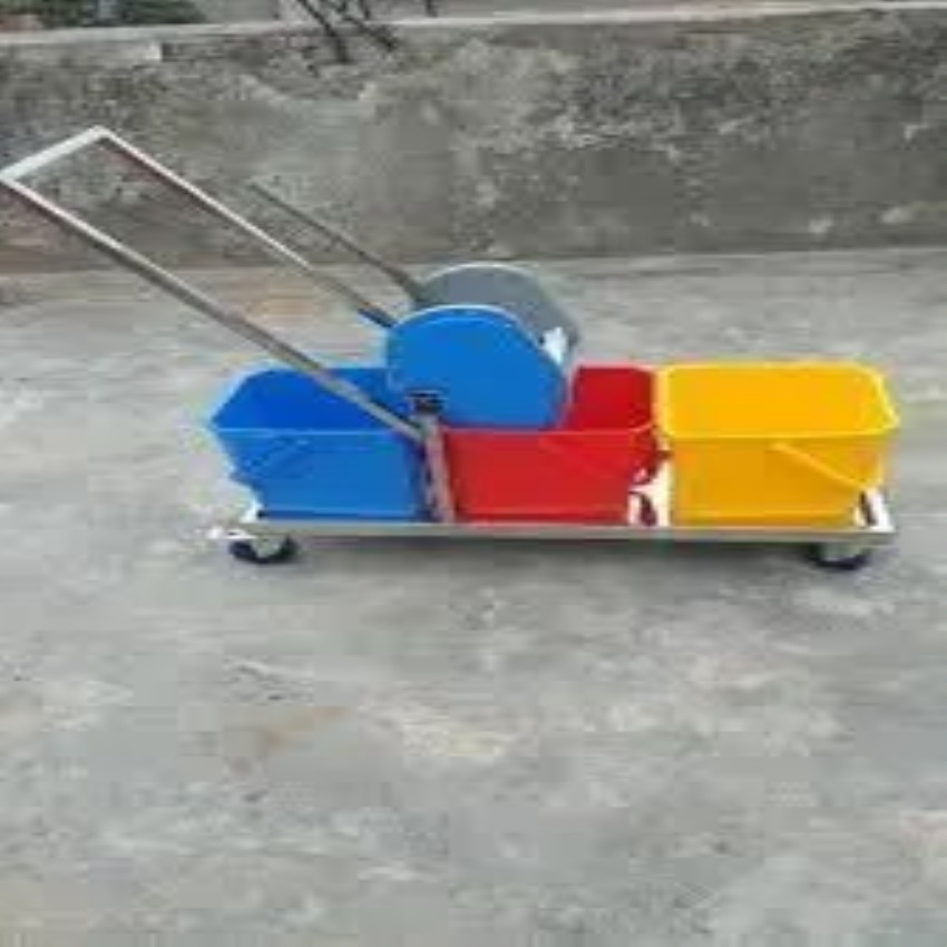 Stainless Steel Frame Double Bucket Trolley