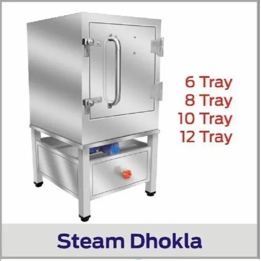Stainless Steel Gas Dhokla Machine, 6 Trays