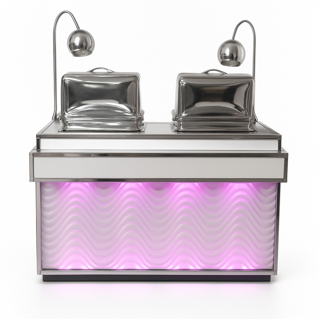 Metallic Silver Catering Counter