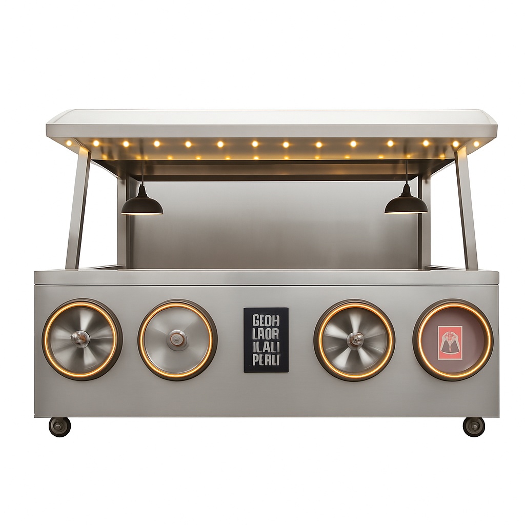 Mobile Food Cart - Stainless Steel