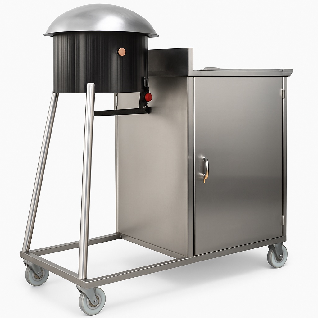 Stainless Steel Rumali Roti Service Trolley