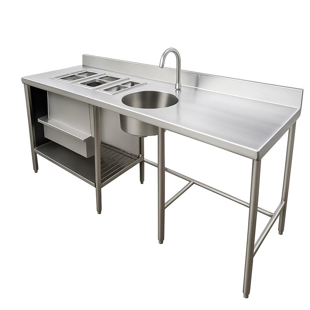 Steel Silver Bar Counter Station