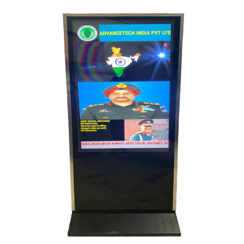 Stainless Steel Digital Signage Stand, Square Floor Mount