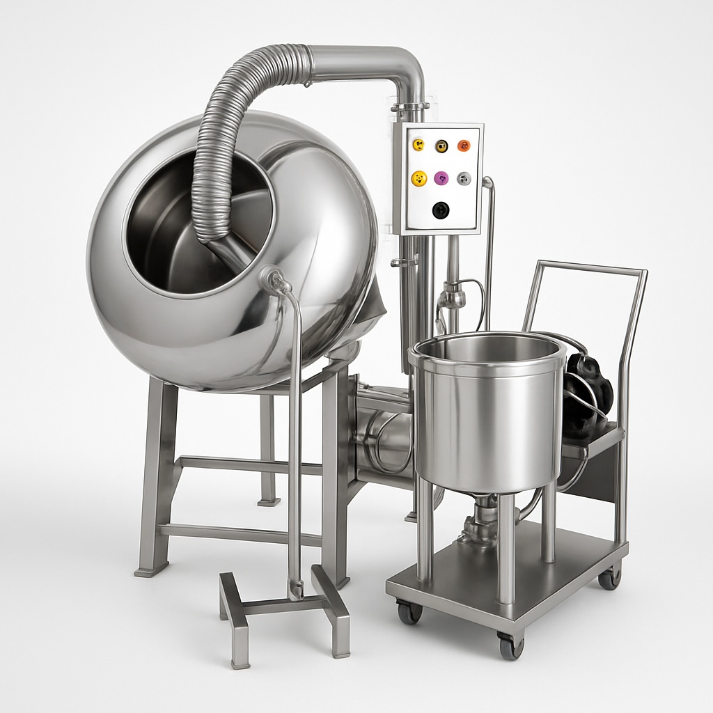 Stainless Steel Tablet Coating Pan With Blower, 12-72 Inch