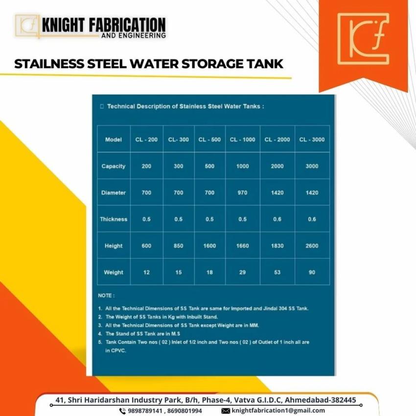 Under 1000L Stainless Steel Tank