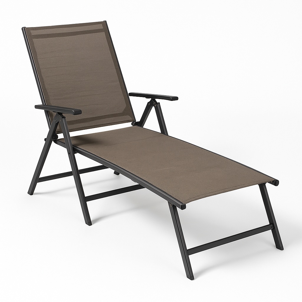 Steel Folding Lounge Chair, 86x62x110 cm