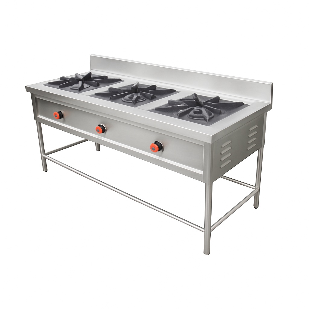 Three Burner Commercial Cooking Machine