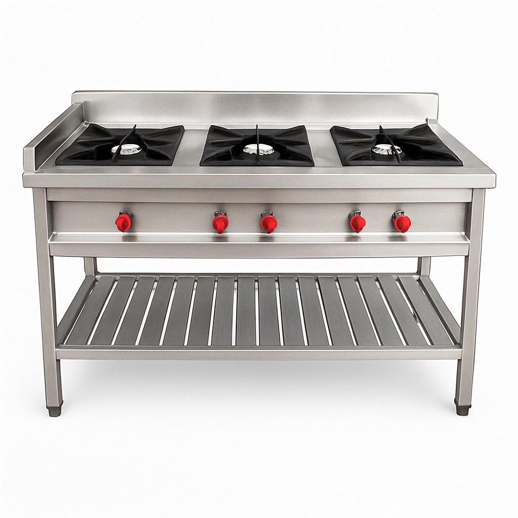 Three Burner SS304 Commercial Range
