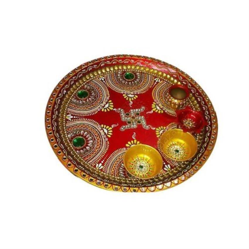 Traditional Brass Puja Plate