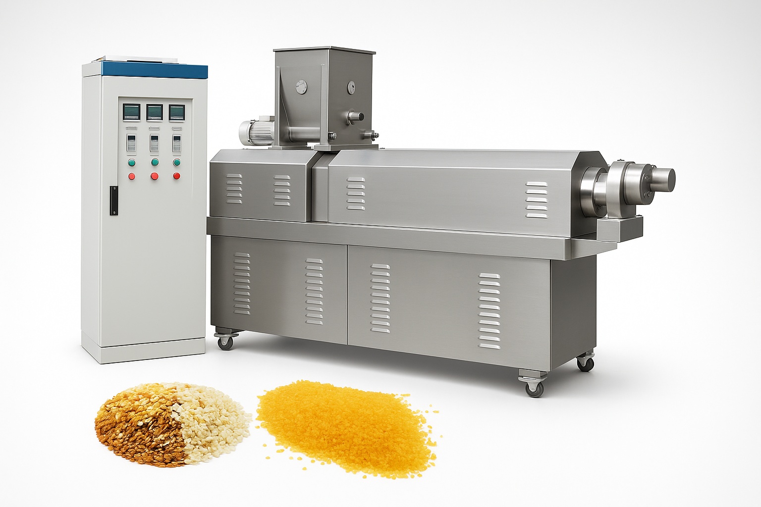 Twin Screw Extruder Rice Machine, Three Phase