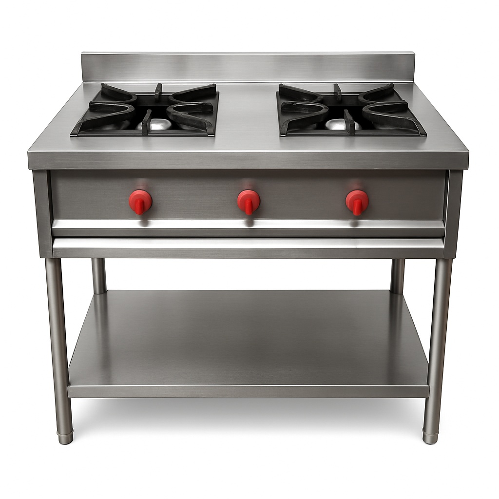 Manual Stainless Steel Two Burner Stove