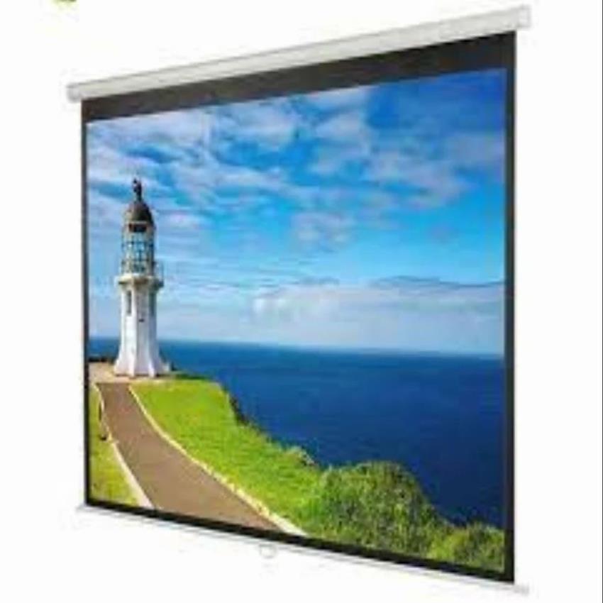 White 4x6 ft Motorized Projector Screen, Home Use