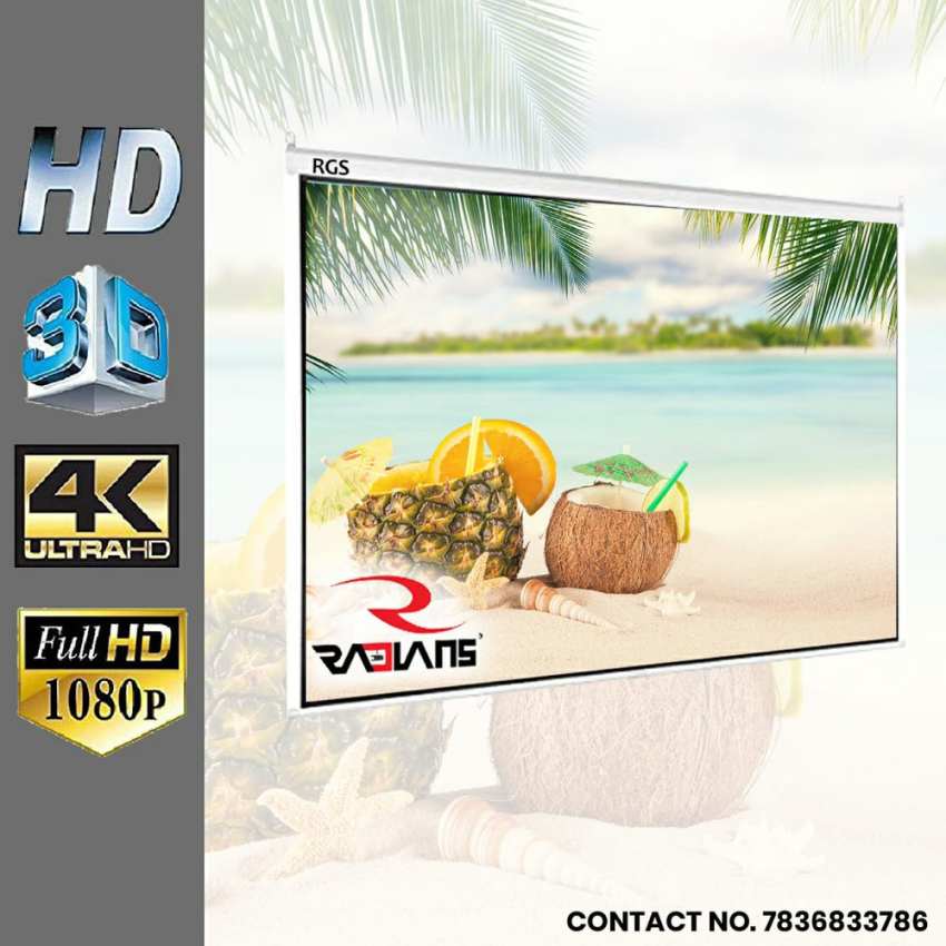 White Manual Foldable Projection Screen, Semi-Outdoor