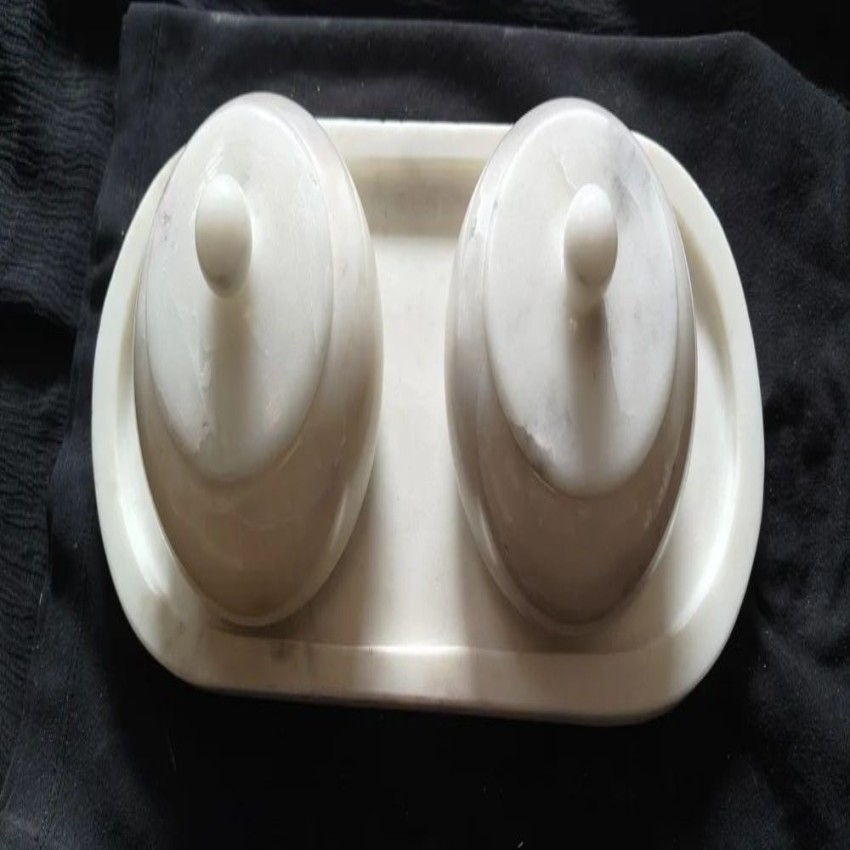 White Marble Dry Fruit Tray 12X5 Inch