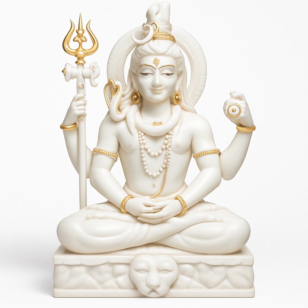 White Marble Shiva Deity Sculpture