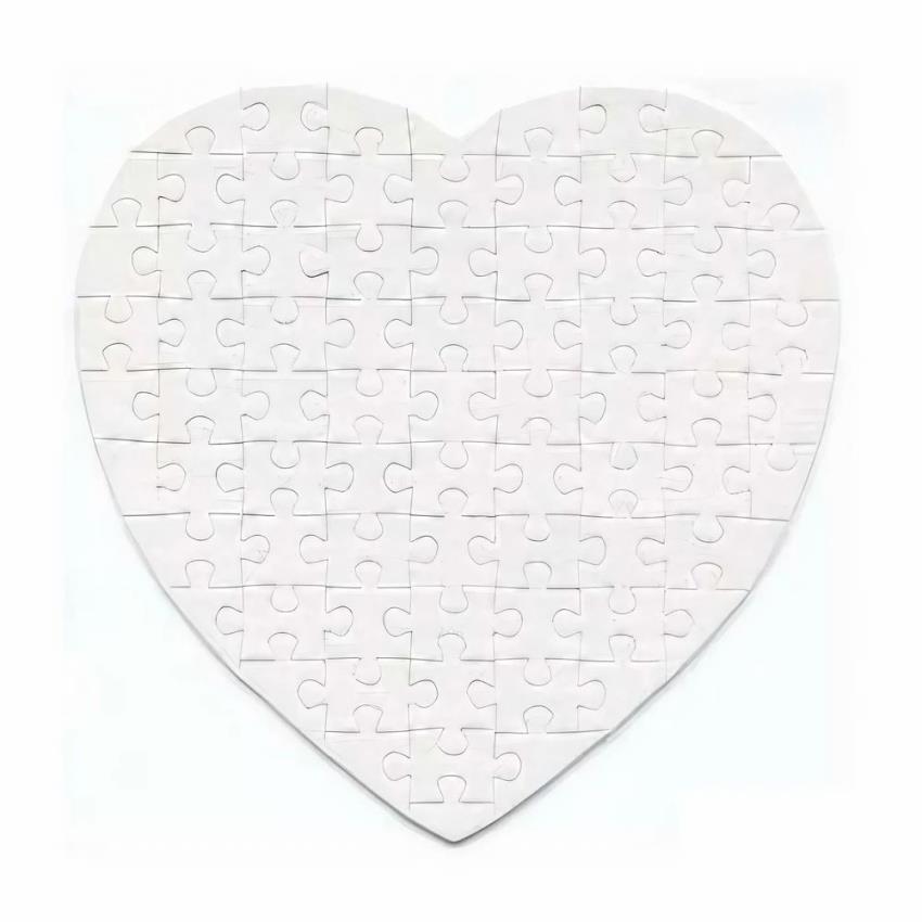 White Heart Shape Paper Puzzle