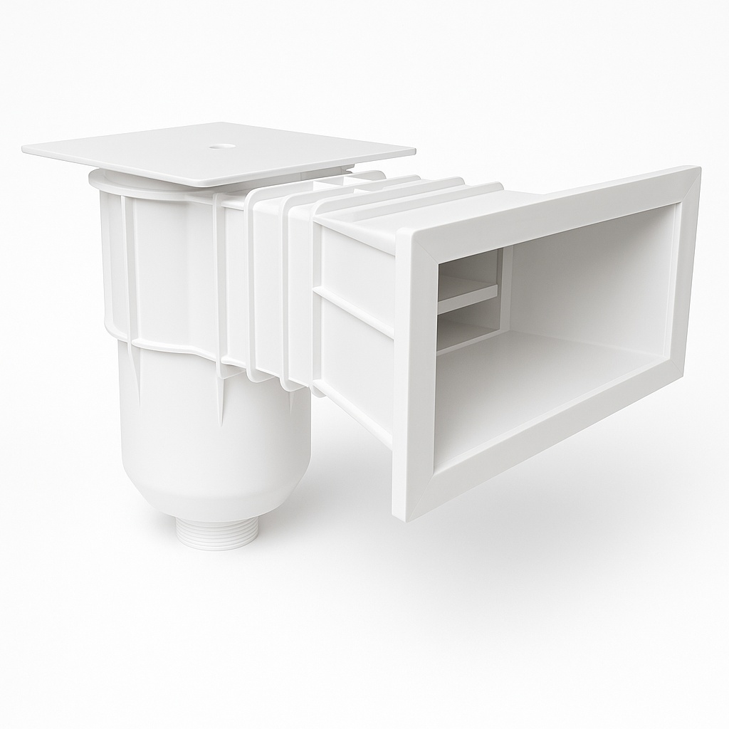 White Plastic Wide Mouth Pool Skimmer Equipment