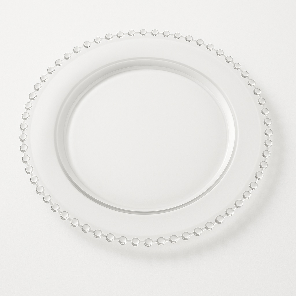 Printed Glass Charger Plate, 11 Inch, Hotel Use