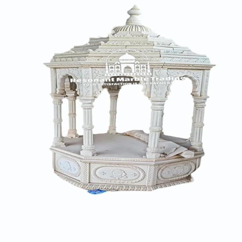 Antique White Limestone Temple