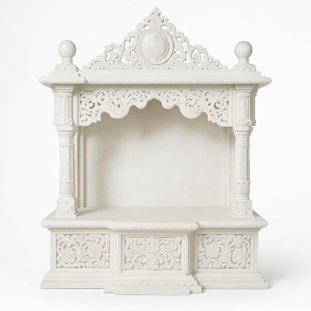 Indoor White Marble Stone Temple