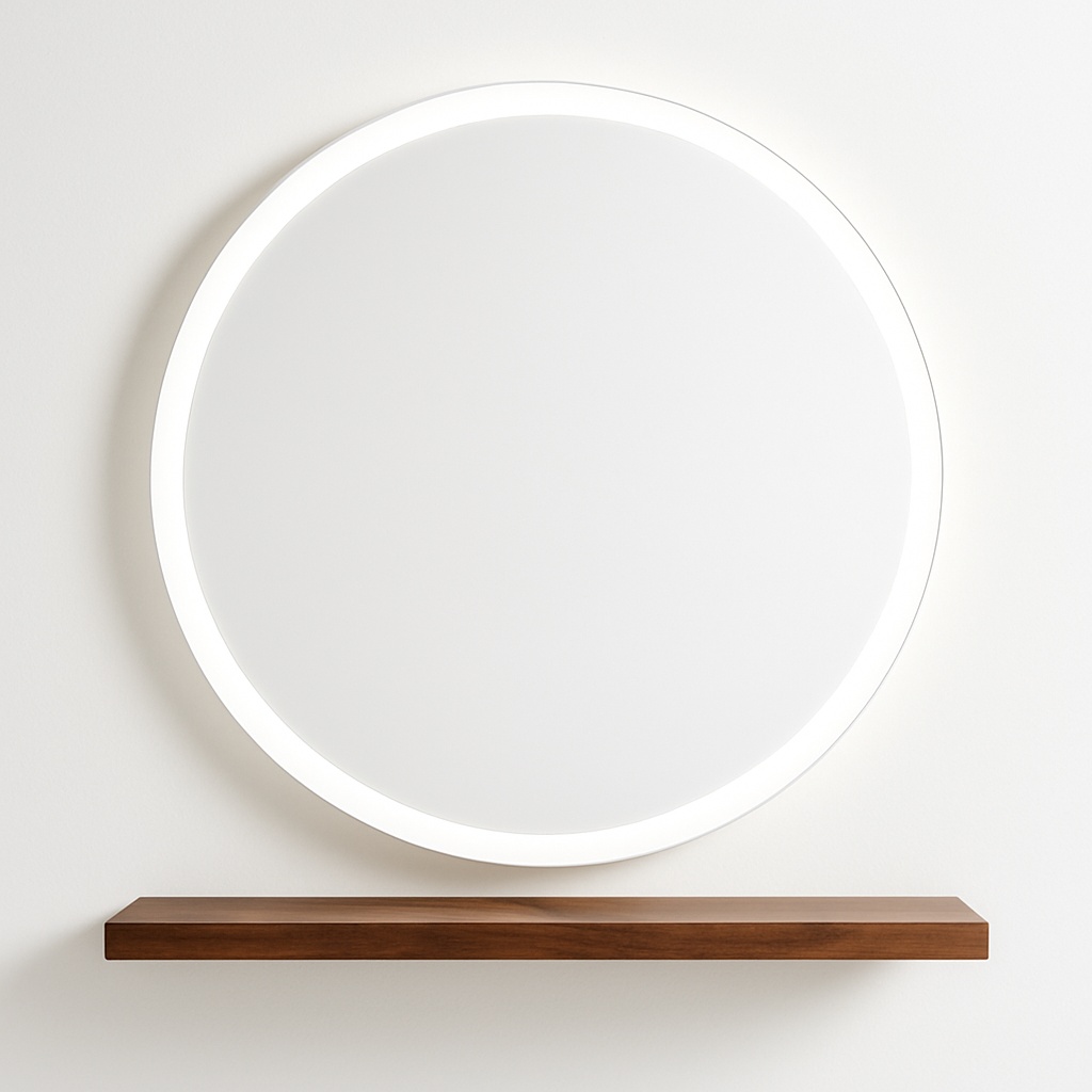 White Wall Mounted Fancy Decorative Glass Mirror