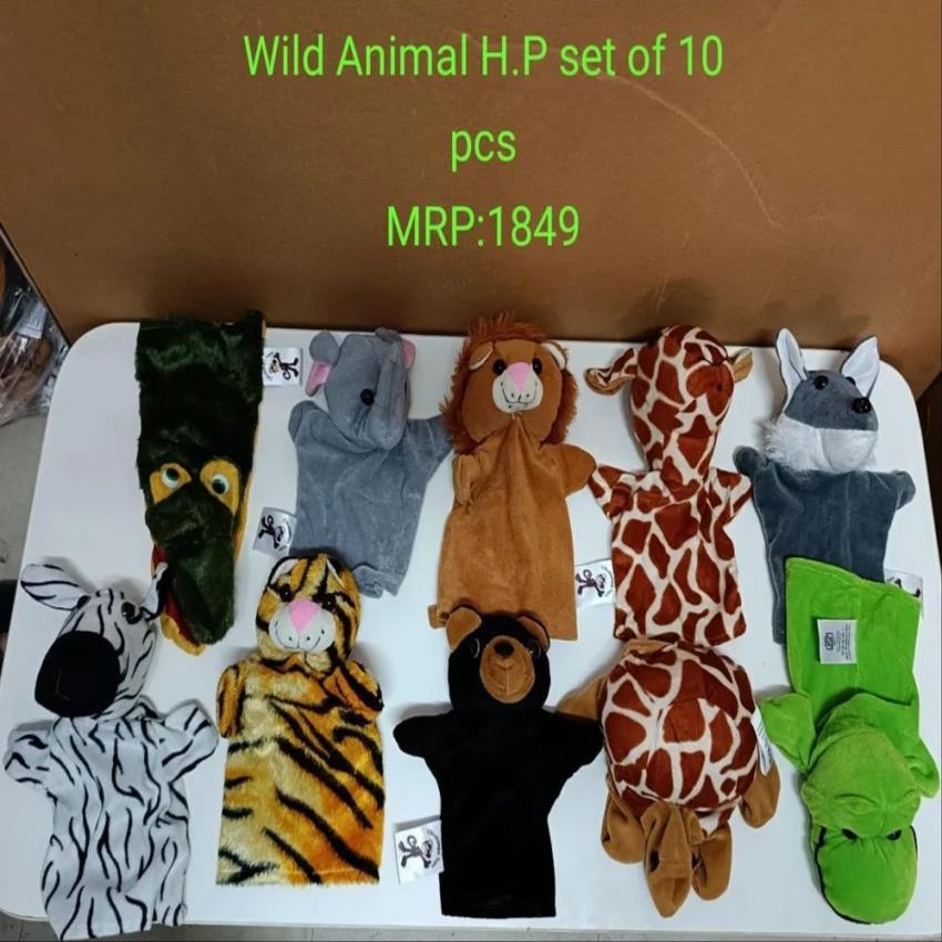 Wild Animals Hand Puppet Set