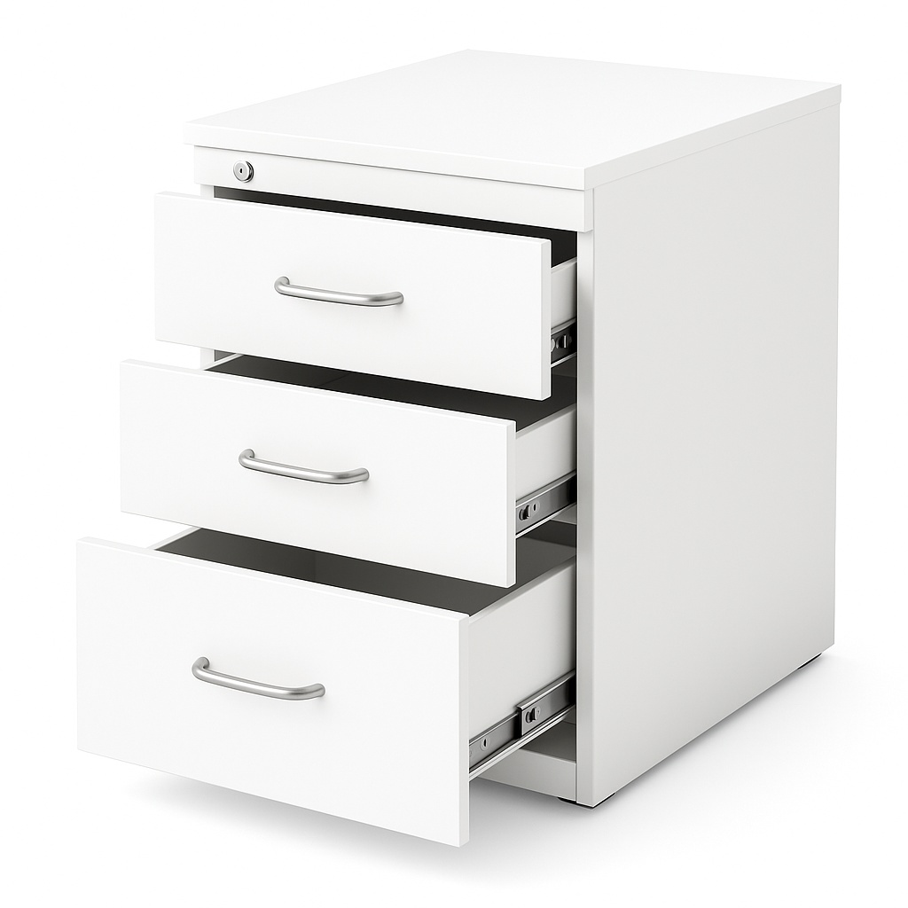 3 Drawer Wooden Office Pedestal