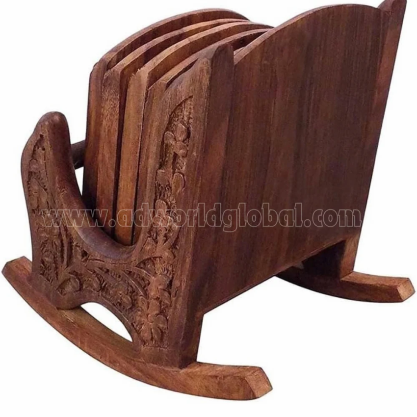 Chair Shape Wooden Tea Coaster Set