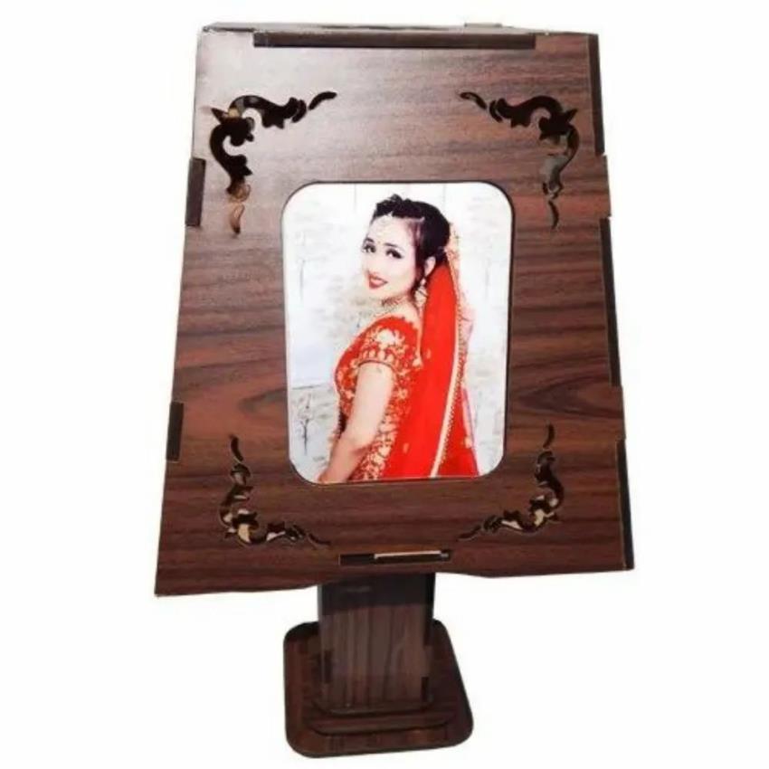 Wooden LED Photo Table Lamp
