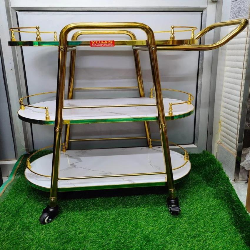 Wooden Wine Service Trolley