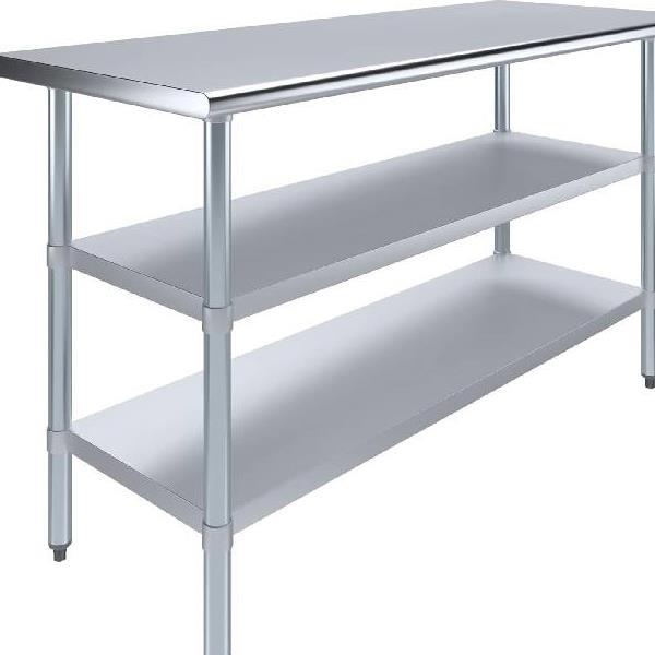 Stainless Steel Work Table with Two Shelves - WKI-07 WT