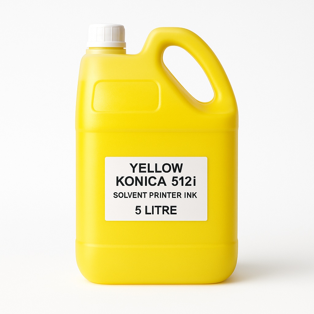 Yellow Konica 512i Solvent Printing Ink, 5L