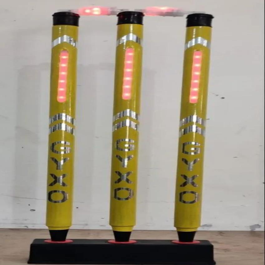 Yellow LED Cricket Stumps Set, 28 Inch