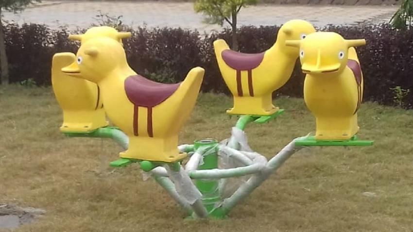 Yellow Mild Steel Revolving Merry-Go-Round