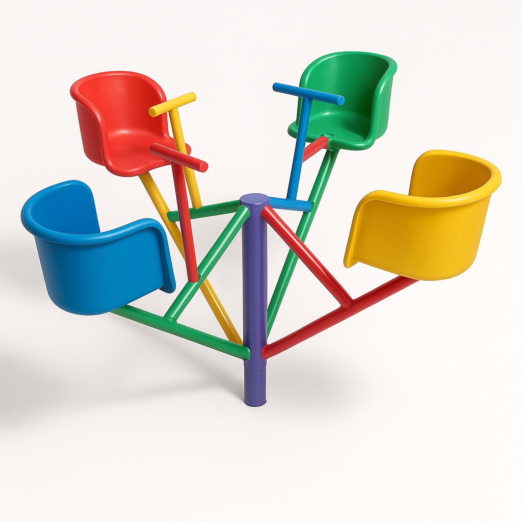 Yellow FRP 4 Seater Merry Go Round