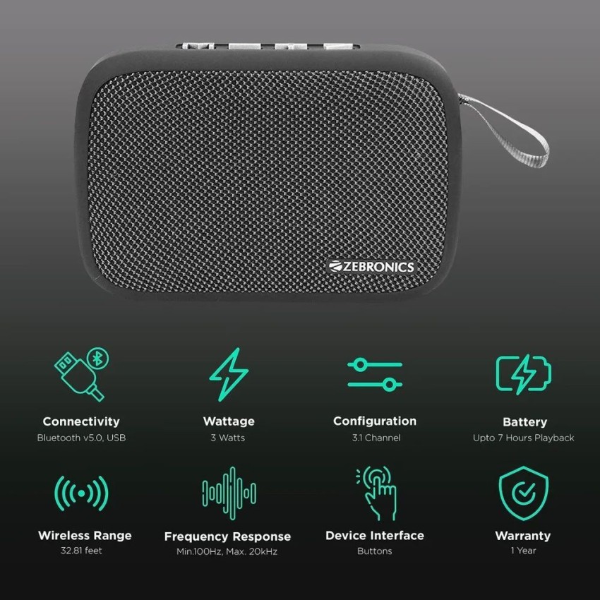 Zebronics Portable Bluetooth Speaker