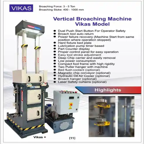 10 HP Fully Automatic Broaching Machine 50 Ton