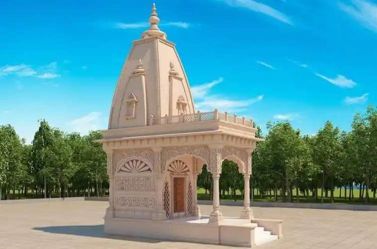 21ft White Sandstone Outdoor Temple