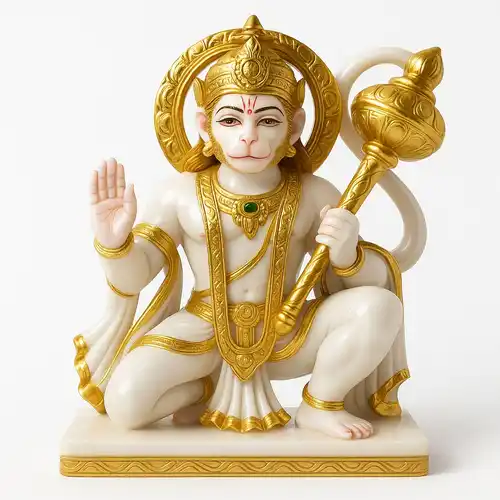 2.5 Feet White Marble Hanuman Idol, Temple