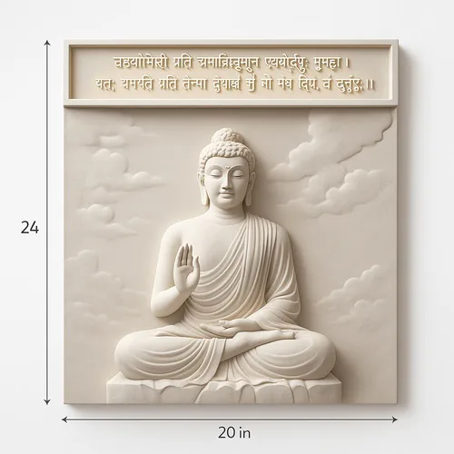 3D Buddha Wall Panel, 20x24 Inches