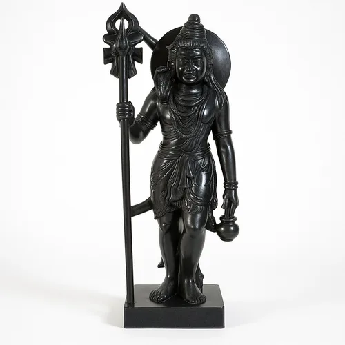 Black Marble Shiva Idol