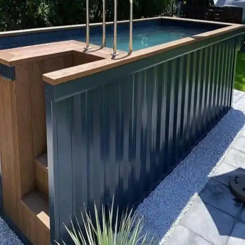 Blue GI Steel Endless Swimming Pool, 15x7x4 ft