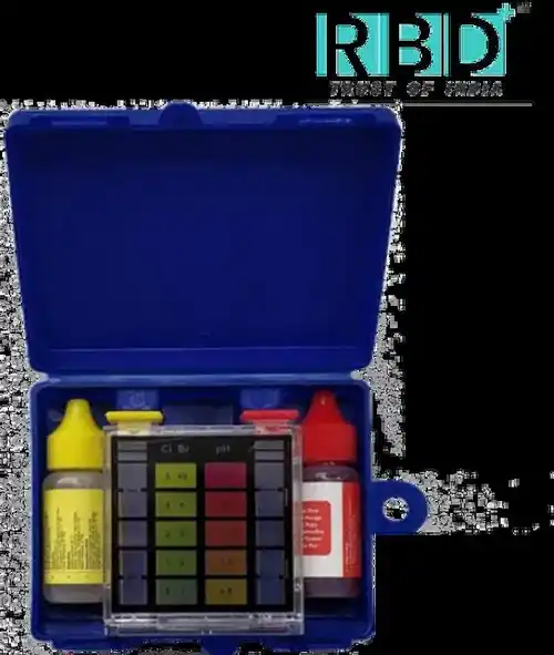 Blue Plastic Pool Cleaning Test Kit, Boxed