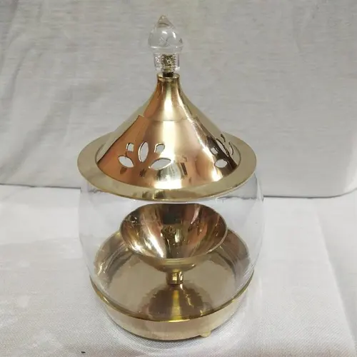Brass Glass Mutki Akhand Diya