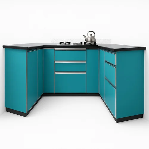 Contemporary L-Shape Aluminum Modular Kitchen