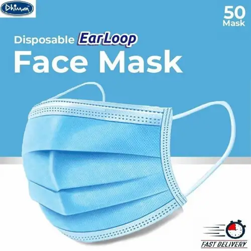 DHIMAN 3-Layer Blue Disposable Face Mask