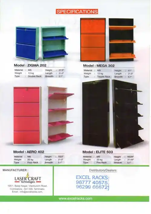 Five Rack Mild Steel Shoe Rack