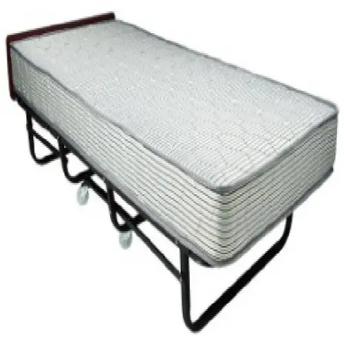 Foldable Bed, Wood Headboard, 8-Inch Mattress