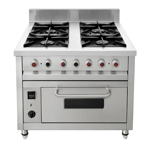 Four Burner LPG Commercial Range with Oven